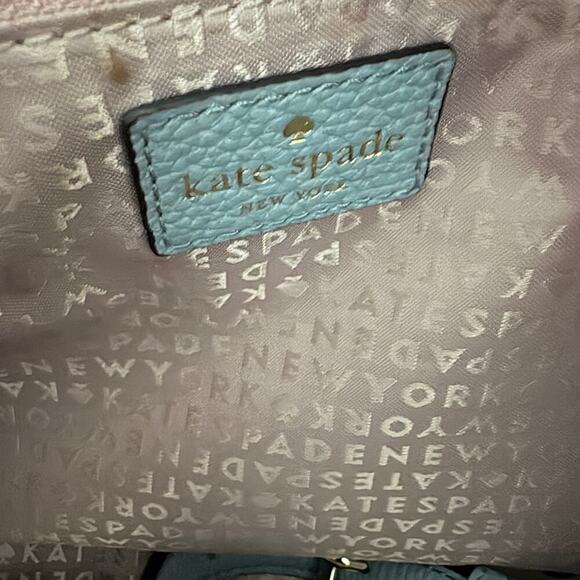 Kate Spade New York blue leather satchel handbag tote purse - Picture 4 of 14